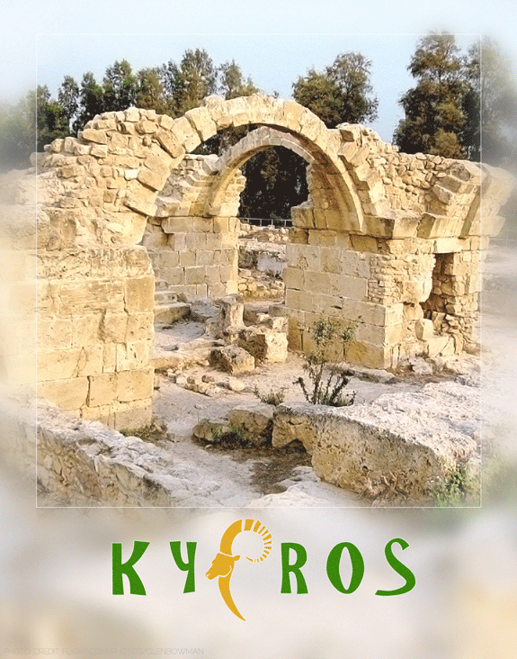 cyprus travel poster designed by shelli; photography by flickr user glenbowman used in accordance with creative commons licensing